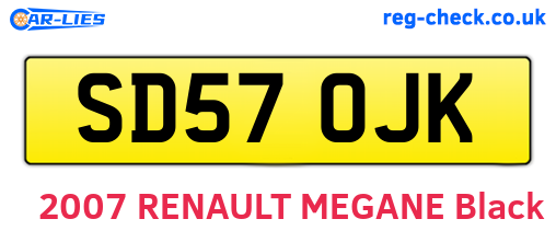 SD57OJK are the vehicle registration plates.