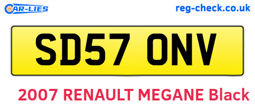 SD57ONV are the vehicle registration plates.