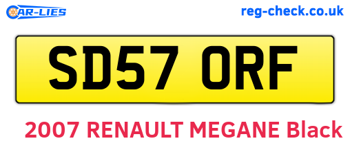 SD57ORF are the vehicle registration plates.