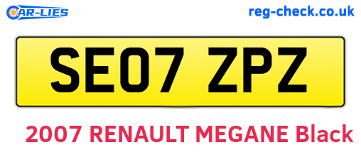 SE07ZPZ are the vehicle registration plates.