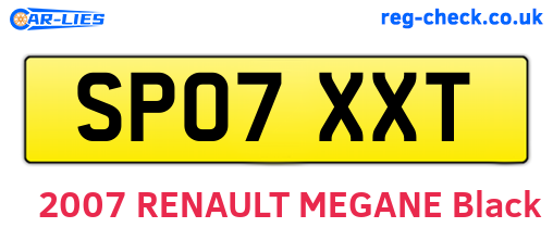 SP07XXT are the vehicle registration plates.