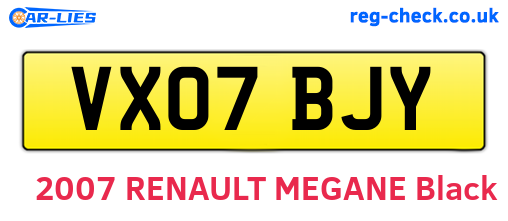 VX07BJY are the vehicle registration plates.