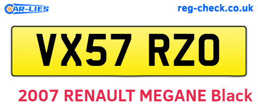 VX57RZO are the vehicle registration plates.