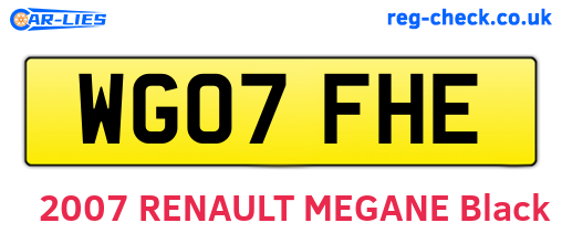 WG07FHE are the vehicle registration plates.