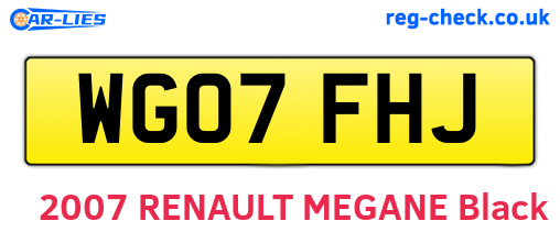 WG07FHJ are the vehicle registration plates.