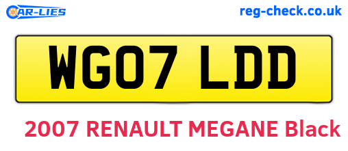 WG07LDD are the vehicle registration plates.