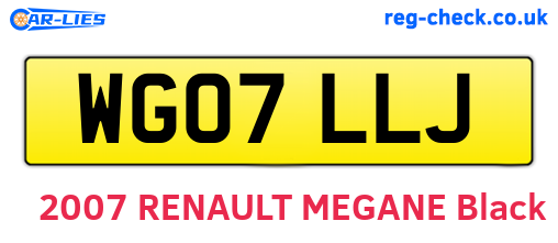 WG07LLJ are the vehicle registration plates.