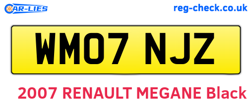 WM07NJZ are the vehicle registration plates.