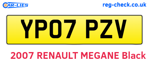 YP07PZV are the vehicle registration plates.