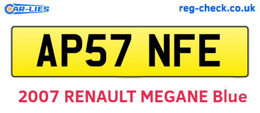 AP57NFE are the vehicle registration plates.