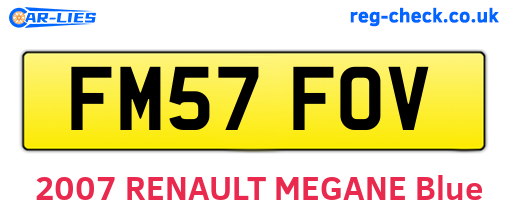 FM57FOV are the vehicle registration plates.