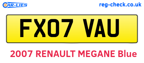 FX07VAU are the vehicle registration plates.