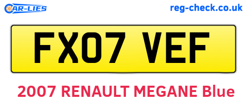 FX07VEF are the vehicle registration plates.