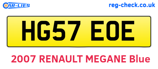 HG57EOE are the vehicle registration plates.
