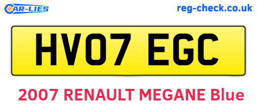 HV07EGC are the vehicle registration plates.