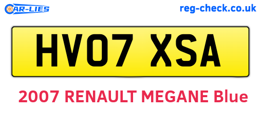 HV07XSA are the vehicle registration plates.