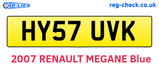 HY57UVK are the vehicle registration plates.
