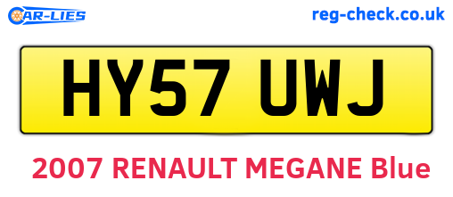 HY57UWJ are the vehicle registration plates.