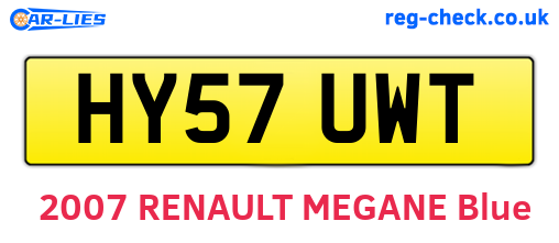HY57UWT are the vehicle registration plates.