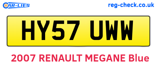 HY57UWW are the vehicle registration plates.