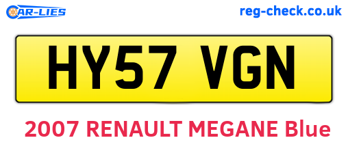 HY57VGN are the vehicle registration plates.