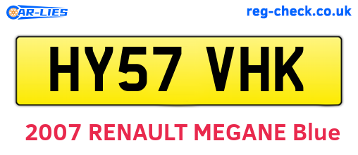 HY57VHK are the vehicle registration plates.