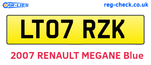 LT07RZK are the vehicle registration plates.