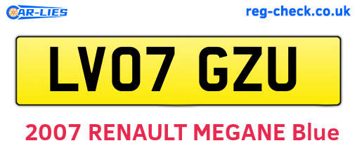 LV07GZU are the vehicle registration plates.