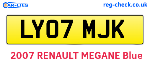 LY07MJK are the vehicle registration plates.