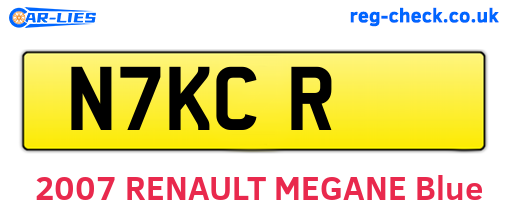N7KCR are the vehicle registration plates.