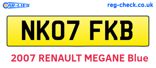 NK07FKB are the vehicle registration plates.