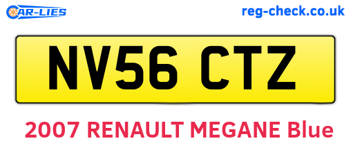NV56CTZ are the vehicle registration plates.
