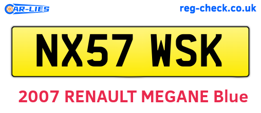NX57WSK are the vehicle registration plates.