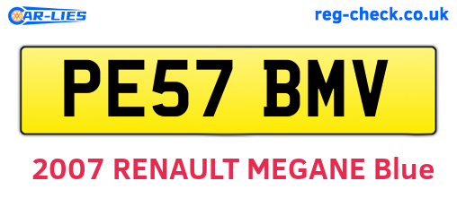 PE57BMV are the vehicle registration plates.