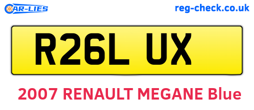 R26LUX are the vehicle registration plates.