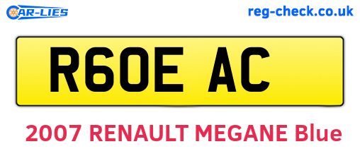 R60EAC are the vehicle registration plates.