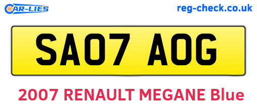 SA07AOG are the vehicle registration plates.