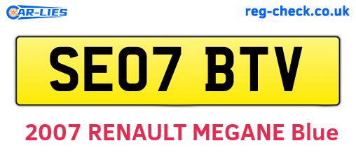 SE07BTV are the vehicle registration plates.