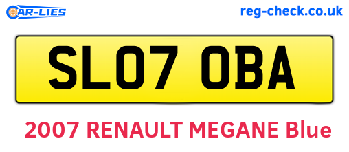 SL07OBA are the vehicle registration plates.