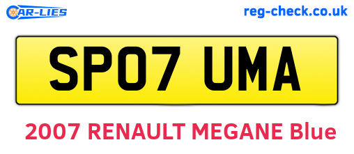 SP07UMA are the vehicle registration plates.