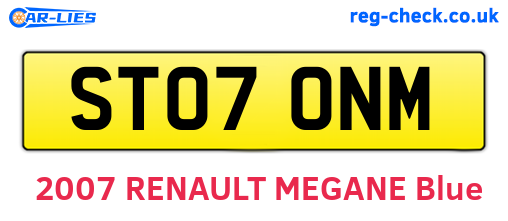 ST07ONM are the vehicle registration plates.