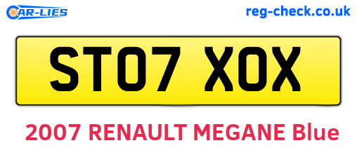ST07XOX are the vehicle registration plates.