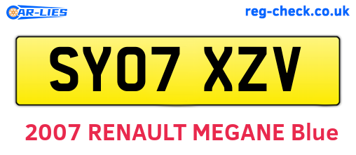 SY07XZV are the vehicle registration plates.