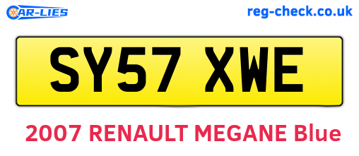 SY57XWE are the vehicle registration plates.