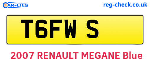 T6FWS are the vehicle registration plates.
