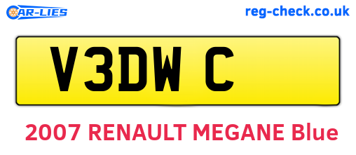 V3DWC are the vehicle registration plates.