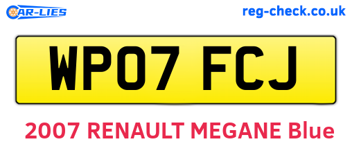 WP07FCJ are the vehicle registration plates.