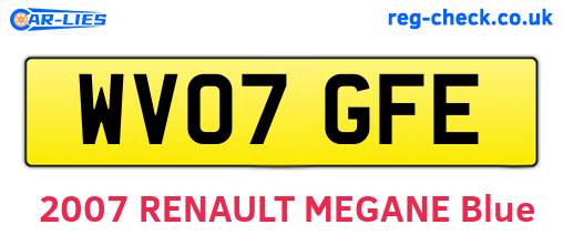 WV07GFE are the vehicle registration plates.