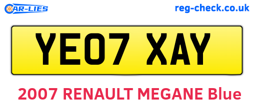 YE07XAY are the vehicle registration plates.