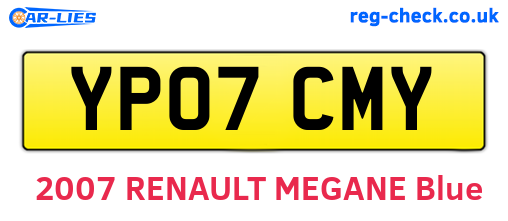 YP07CMY are the vehicle registration plates.